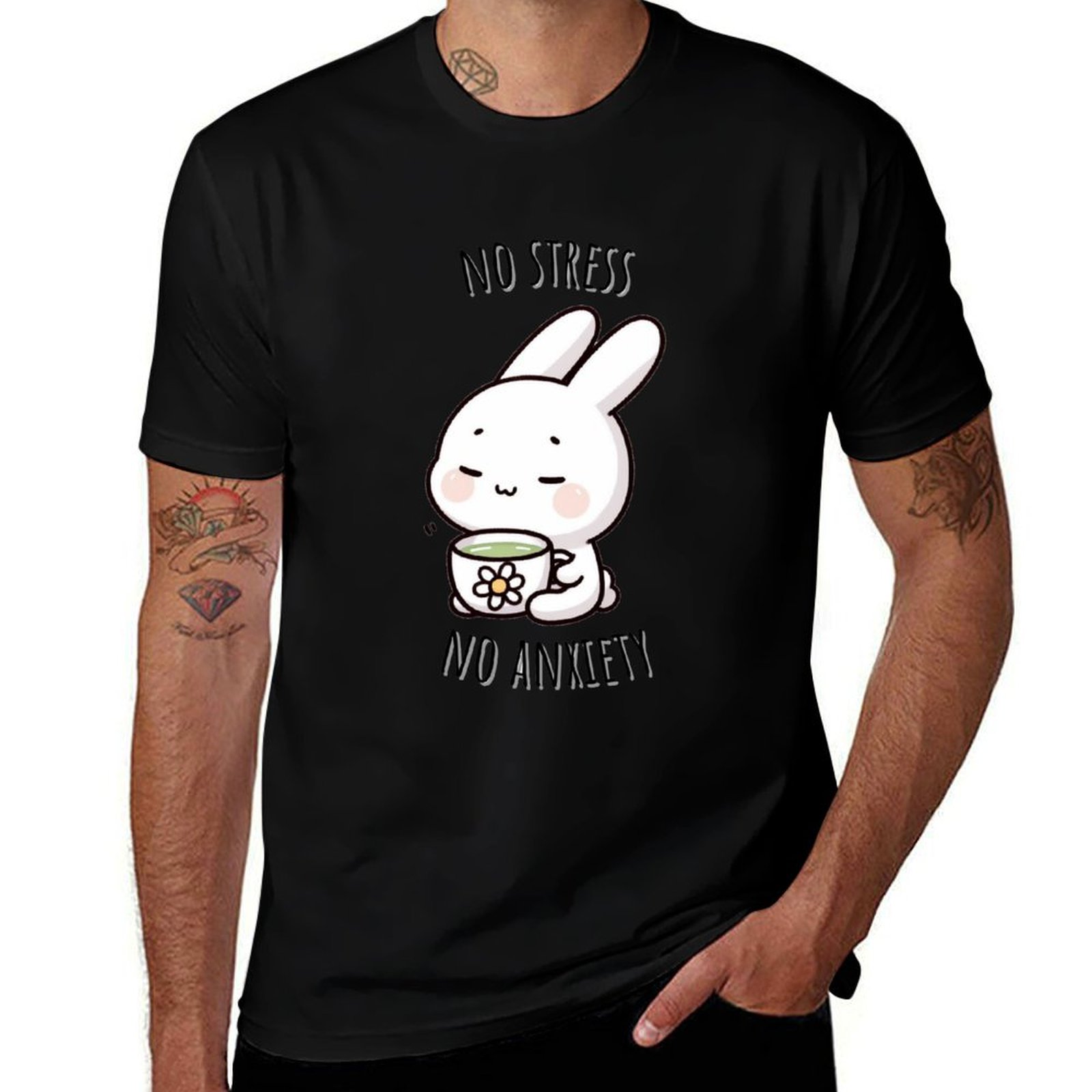 Chamomile Tea - カモミールティーバニー Tシャツ ベーシック半袖Tシャツ メンズ