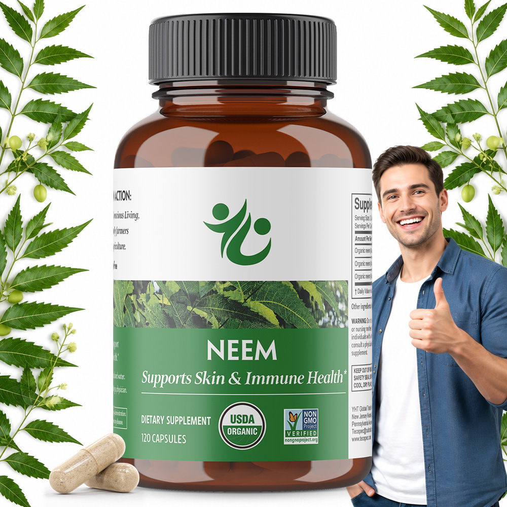 Herbal Supplement - ニーム葉カプセル - 肌、免疫、肝臓の健康、デトックスのためのハーブサプリメント、ビーガン、グルテンフリー