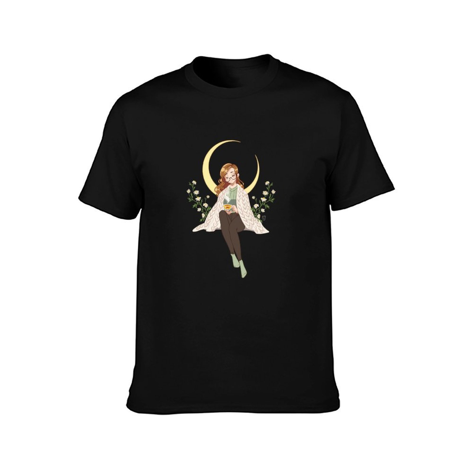 カモミールティー柄Tシャツ、夏用カジュアルコットンTシャツ、 - Chamomile Tea のレビューと価格
