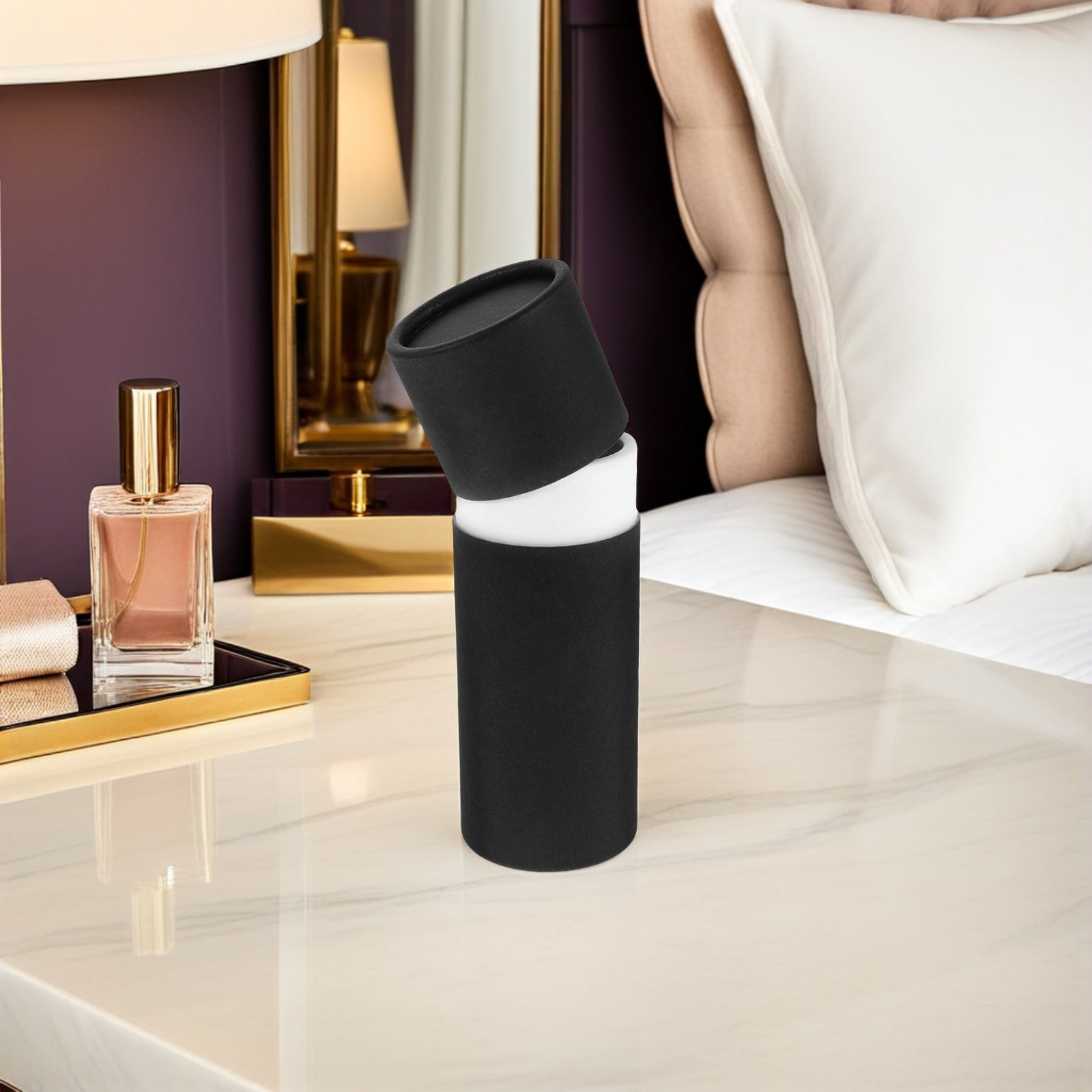 クラフト紙製の筒型容器6個セット。蓋付きの丸い段ボール製で、 - Essential Oils のレビューと価格