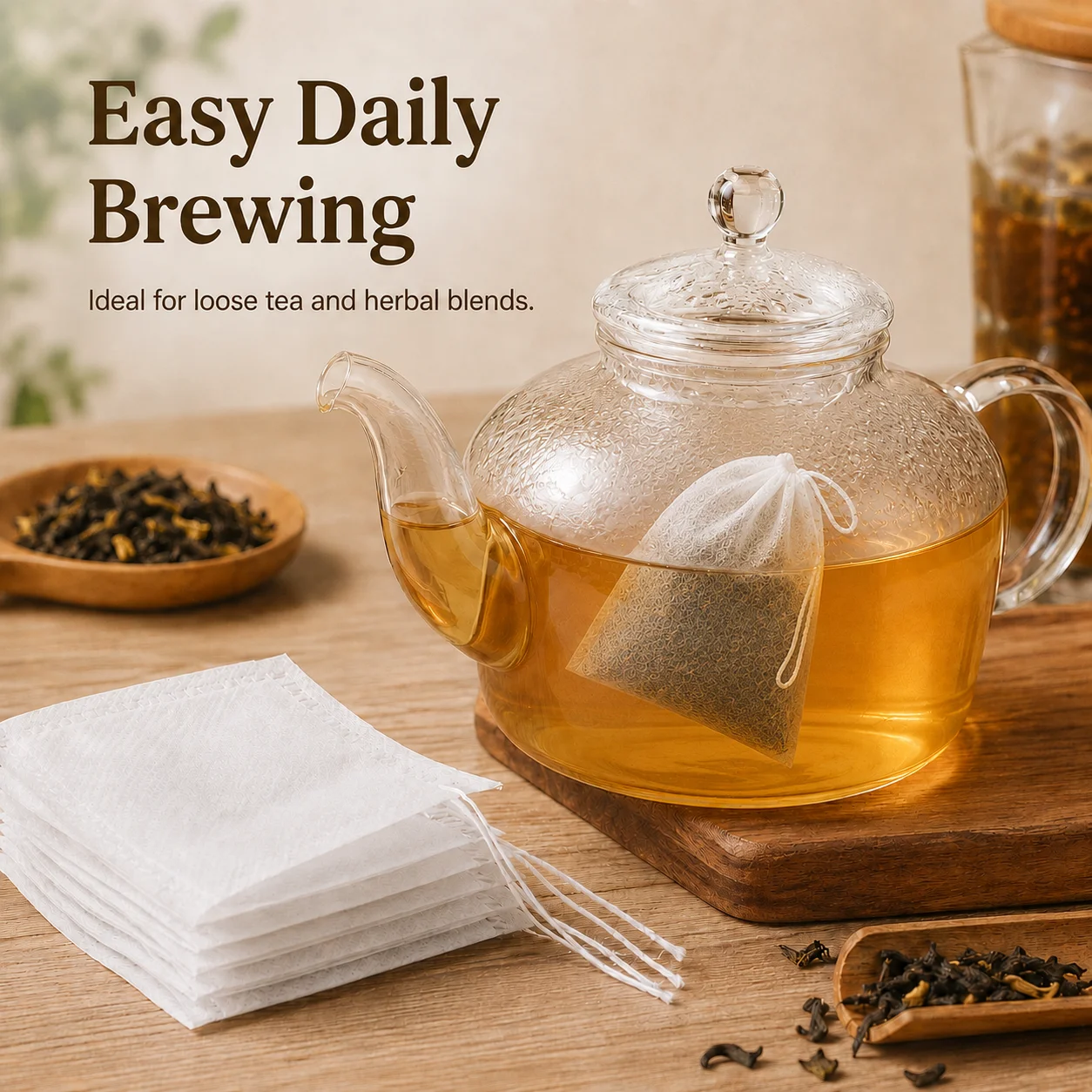100個入り使い捨て巾着式ティーフィルターバッグ、ルーズリー - Herbal Tea のレビューと価格